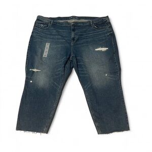 Old Navy Mid Rise Boyfriend Jeans. Plus Size 28. Blue. Distressed/Cropped